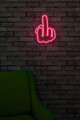 Decoratiune luminoasa LED, Middle Finger, Benzi flexibile de neon, DC 12 V, Roz