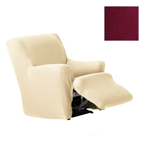 Husa fotoliu cu recliner elastica bi-stretch, Cora, rosu granat C/8