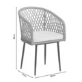 Set mobilier de gradina 3 piese Naoki, Pakoworld, masa si 2 scaune fara brate, 50x50x60 cm, metal/ratan sintetic, negru/natural