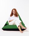 Fotoliu puf, Bean Bag Ferndale, Pyramid Double Color, 145 cm, poliester impermeabil, verde/negru