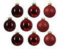 Cutie cu 21 globuri asortate Baubles, Decoris, Ø7 cm/Ø6 cm/Ø5 cm, sticla, rosu