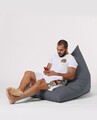 Fotoliu puf, Bean Bag Ferndale, Pyramid Bed, 145 cm, poliester impermeabil, gri fumuriu