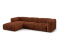 Coltar modular stanga 3 locuri, Martina-212, Micadoni Home, 332x176x75 cm, velur, caramiziu