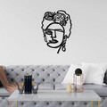 Decoratiune de perete, Frida 2, Metal, Dimensiune: 45 x 70 cm, Negru