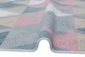 Covor Kilim cu 2 fete, Arya 10 Blue/Pink, Baketo, 100% bumbac reciclat, 80x300 cm