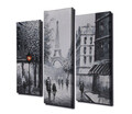 Set 3 tablouri decorative, UC034, Canvas, 45 x 20 cm, Multicolor