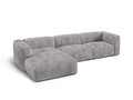 Coltar modular stanga 3 locuri, Martina-212, Micadoni Home, 332x176x75 cm, velur, gri deschis