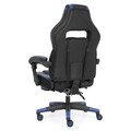 Scaun gaming, Rayan, L.70 l.69 H.122-130, piele ecologica/plastic/metal, albastru/negru