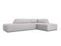 Coltar dreapta 4 locuri, Ruby, Micadoni Home, BL, fara cotiera, 273x180x69 cm, poliester, gri deschis