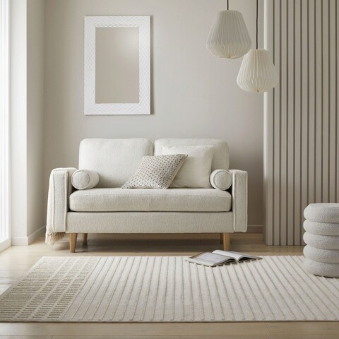 Covor Elton Stripe Wash Ivory, Flair Rugs, 120x160 cm, polipropilena/poliester, ivoriu