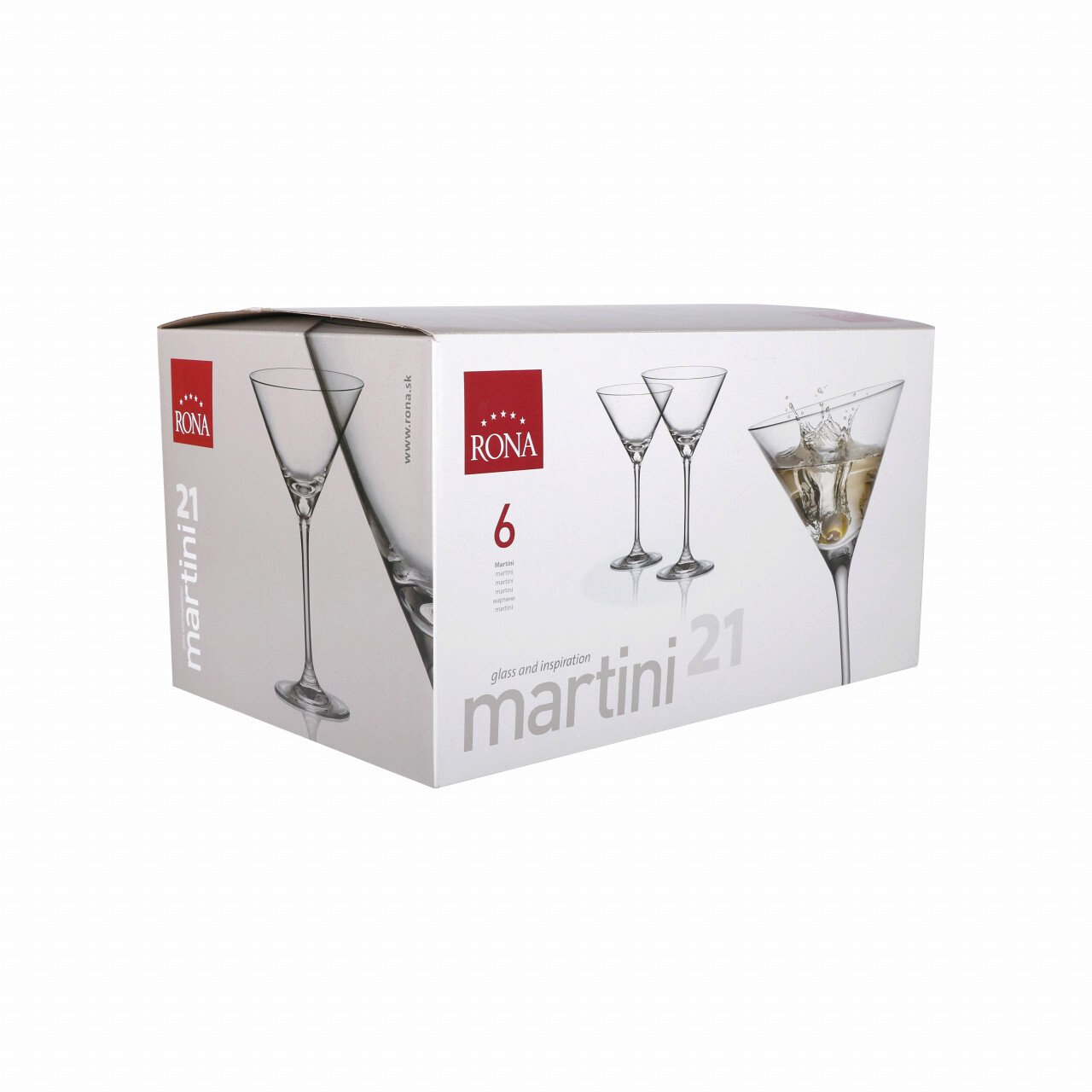 Set 6 pahare pentru martini Universal, Rona, 210 ml, sticla, transparent