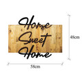 Decoratiune de perete, Home Sweet Home, 50% lemn/50% metal , Dimensiune: 58 x 48 x 3 cm, Negru