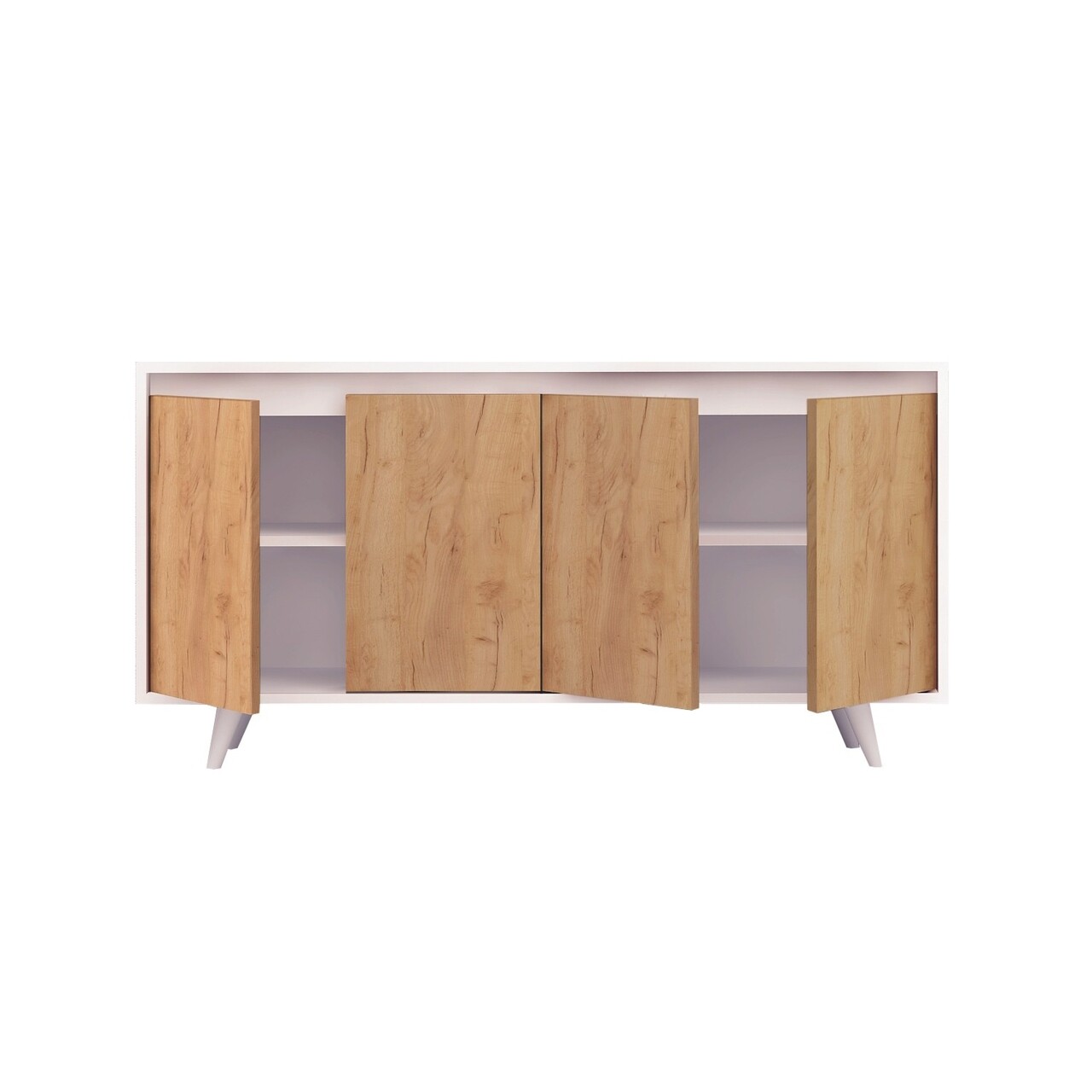 Bufet inferior Nossa, Mod Design, 140x40x86 cm, natural/alb - 2 | YEO