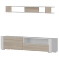 Mobilier pentru living Arya, Decorotika, 2 piese, 180x31.5x44 cm, alb/natural