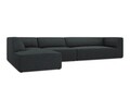 Coltar stanga 5 locuri, Ruby, Micadoni Home, BL, 366x180x69 cm, velur, negru