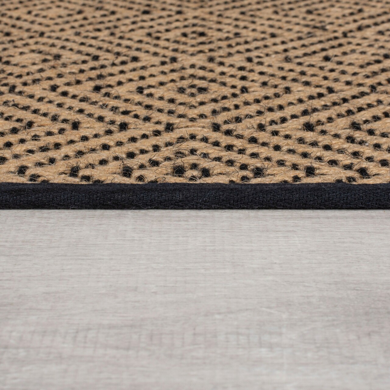 Covor Jute Diamond Black, Flair Rugs, 200x290 cm, iuta, negru