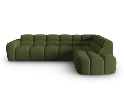 Coltar dreapta 5 locuri, Lisa-193, Micadoni Home, 293x234x77 cm, tesatura structurata, verde melange