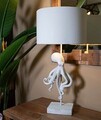 Lampa de masa Octopus, Mauro Ferretti, 1x E27, 40W, 30.5x64.5 cm, polirasina/fier/textil, alb