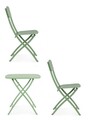 Set mobilier de gradina 3 piese Yvonne, Bizzotto, otel, finisaj mat, verde sage