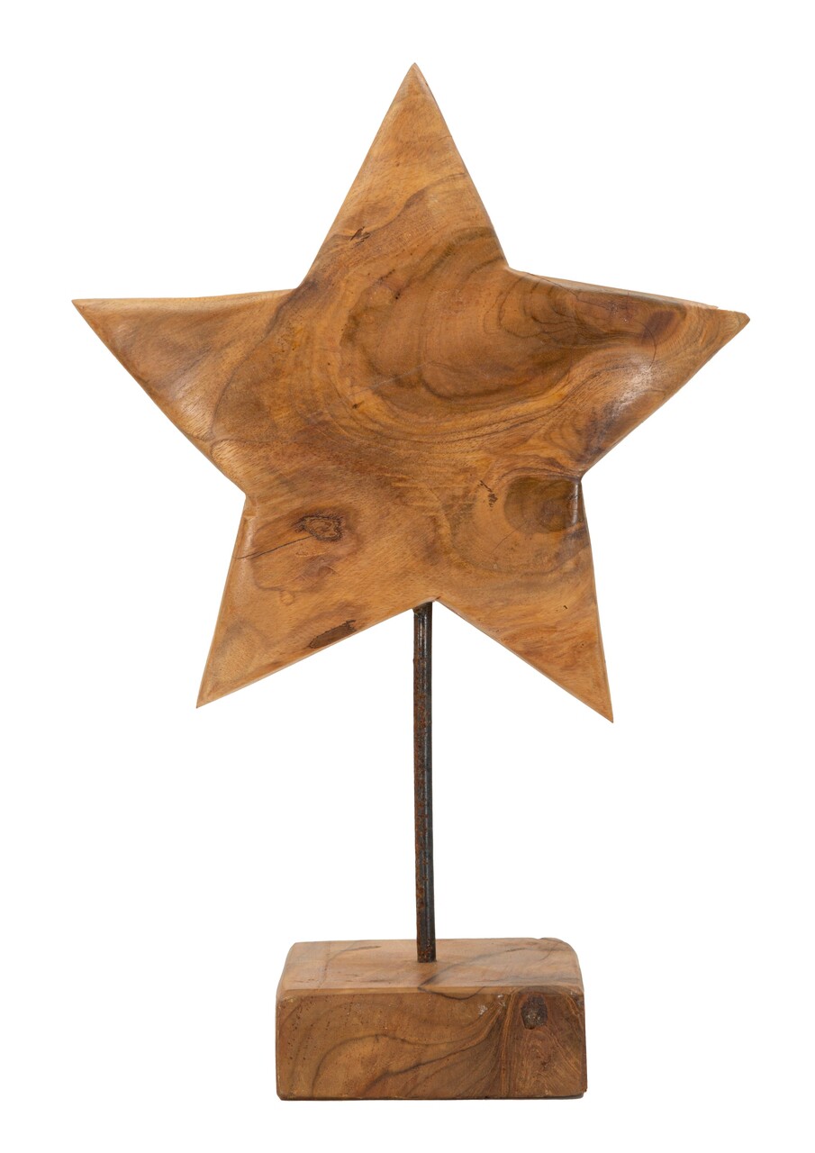 Sculptura decorativa Star, Mauro Ferretti, 28x12x42 cm, tec reciclat, lucrat manual, model unicat, maro