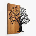 Decoratiune de perete, Mysterious Tree, Lemn/metal, Dimensiune: 60 x 58 cm, Nuc / Negru