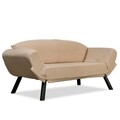 Canapea extensibila Genzo, Futon, 2 locuri, 177x81x87 cm, metal, crem