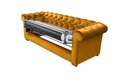 Canapea extensibila Oxford Chesterfield, 88x216x75 cm, 3 locuri, Mustard