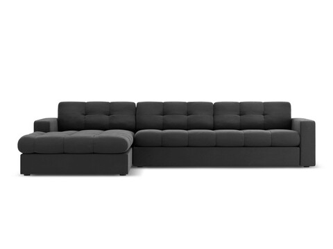 Coltar stanga 4 locuri, Justin, Micadoni Home, BL, 236x160x72 cm, catifea, gri