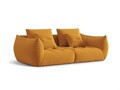 Canapea modulara 3 locuri, Bloom-184, Micadoni Home, 232x106x95 cm, catifea, galben