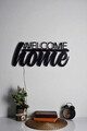 Decoratiune luminoasa LED, Welcome Home, MDF, 60 LED-uri, Galben