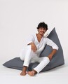 Fotoliu puf, Bean Bag Ferndale, Pyramid Bed, 145 cm, poliester impermeabil, gri fumuriu