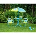 Set mobilier de gradina pentru copii Cat, Decoris, 4 piese, otel/poliester, albastru