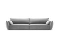 Canapea 4 locuri, Kaelle, Micadoni Home, BL, 248x110x85 cm, catifea, gri