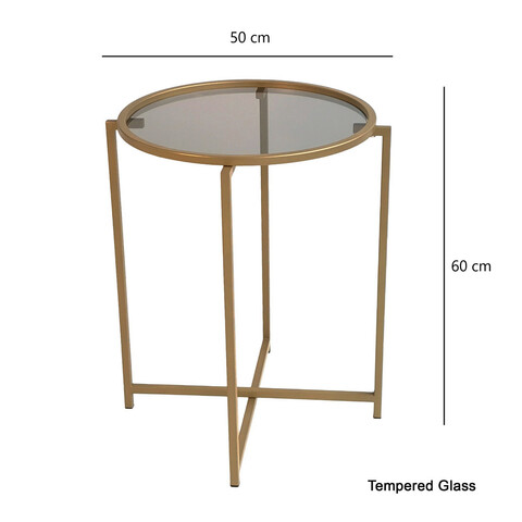 Masuta de cafea, Neostill, S407U, 50x60x50 cm, Aur / Fume