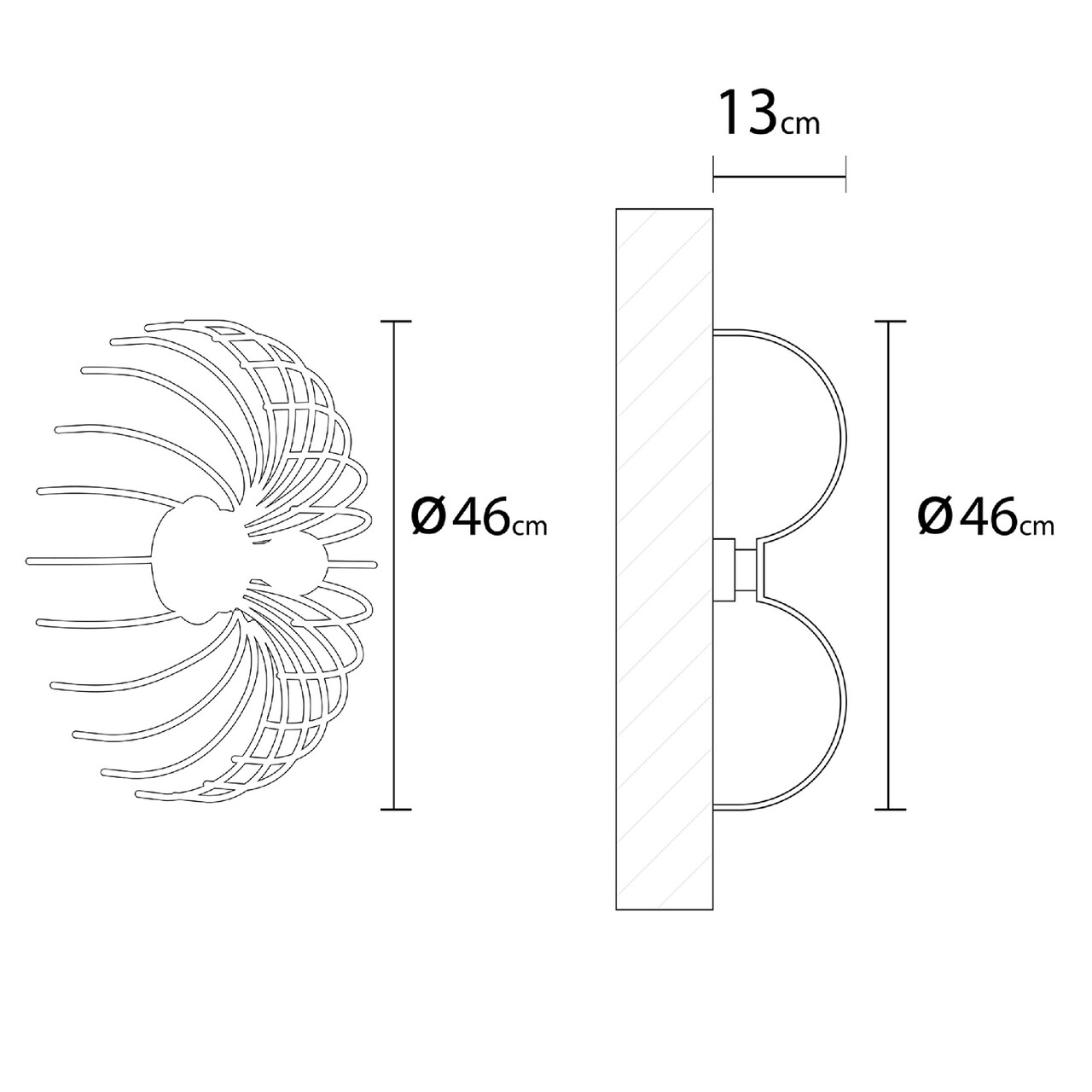 Plafoniera Lion, Maison In Design, Ø46 Cm, 1 X E27, 100W, Alb