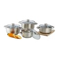 Set de gatit 8 piese Sally, Domotti, 16/18/20/22 cm,  inox, argintiu