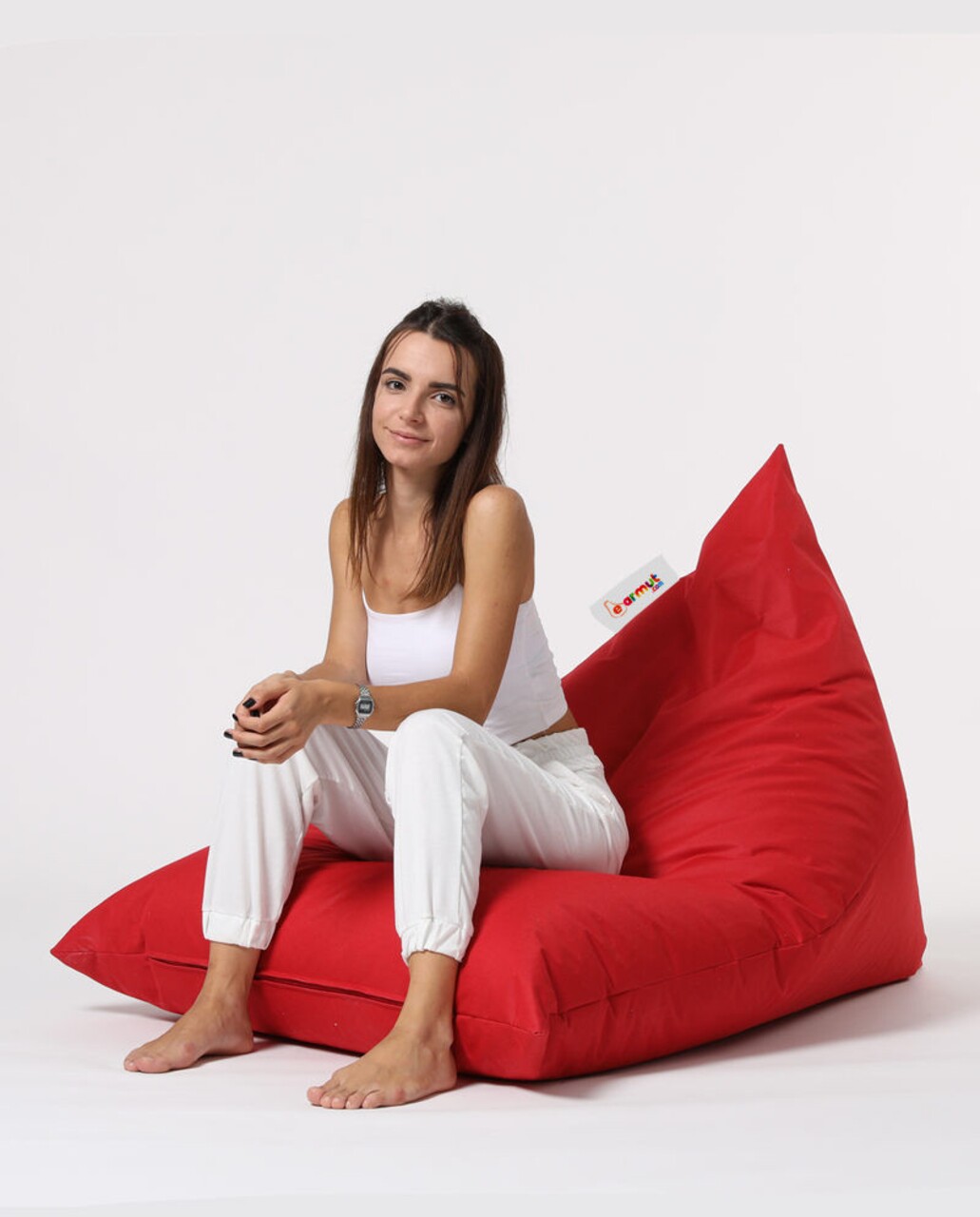 Fotoliu puf, Bean Bag Ferndale, Pyramid Bed, 145 cm, poliester impermeabil, rosu - 1 | YEO