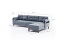 Coltar pe dreapta Comfort, Balcab Home, 275x80x80 cm, lemn, albastru