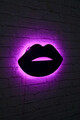 Decoratiune luminoasa LED, Lips 2, MDF, 60 LED-uri, Roz