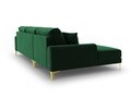 Coltar stanga, Madara, Mazzini Sofas, 5 locuri, gold legs, 254x182x90 cm, catifea, verde bottle