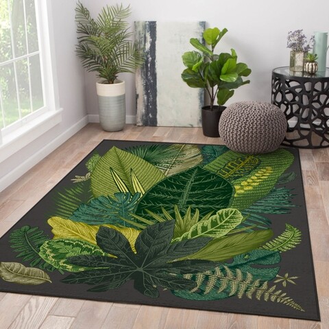 Covor Leaf, Oyo Concept, 100x140 cm, poliester, multicolor