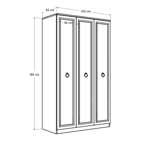 Dulap pentru haine, Adore, GRD-1330-BB-2, 103x185x52 cm, PAL, Alb