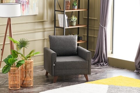 Fotoliu Bella Armchair, Balcab Home, 82x81x85 cm, lemn, antracit