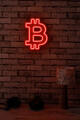 Decoratiune luminoasa LED, Bitcoin, Benzi flexibile de neon, DC 12 V, Rosu