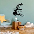 Decoratiune de perete, Bugs Bunny 2, Metal, Dimensiune: 62 x 70 cm, Negru