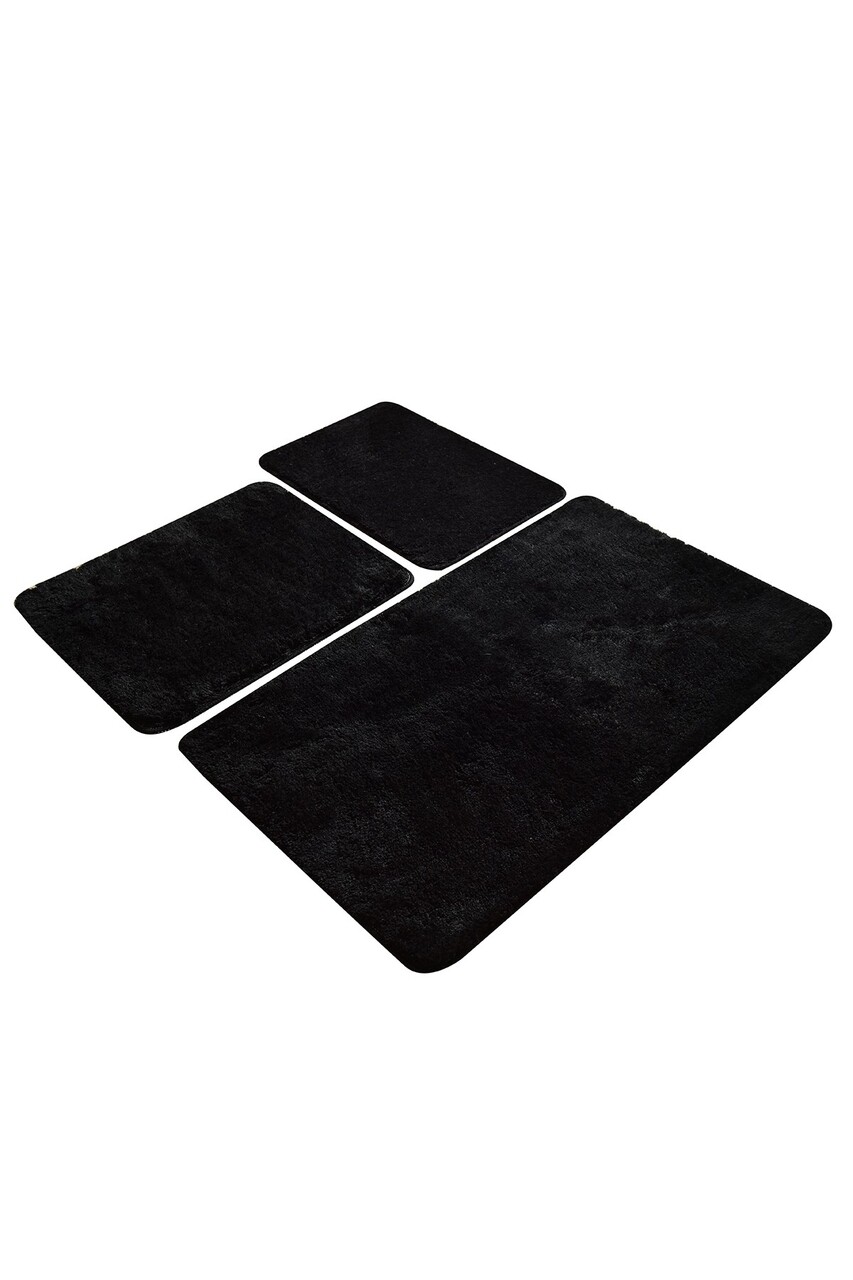 Set 3 covorase de baie Havai, Chilai, 40x60 cm/50x60 cm/60x100 cm, negru - 2 | YEO