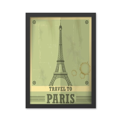 Tablou decorativ, Travel To Paris (35 x 45), MDF , Polistiren, Verde