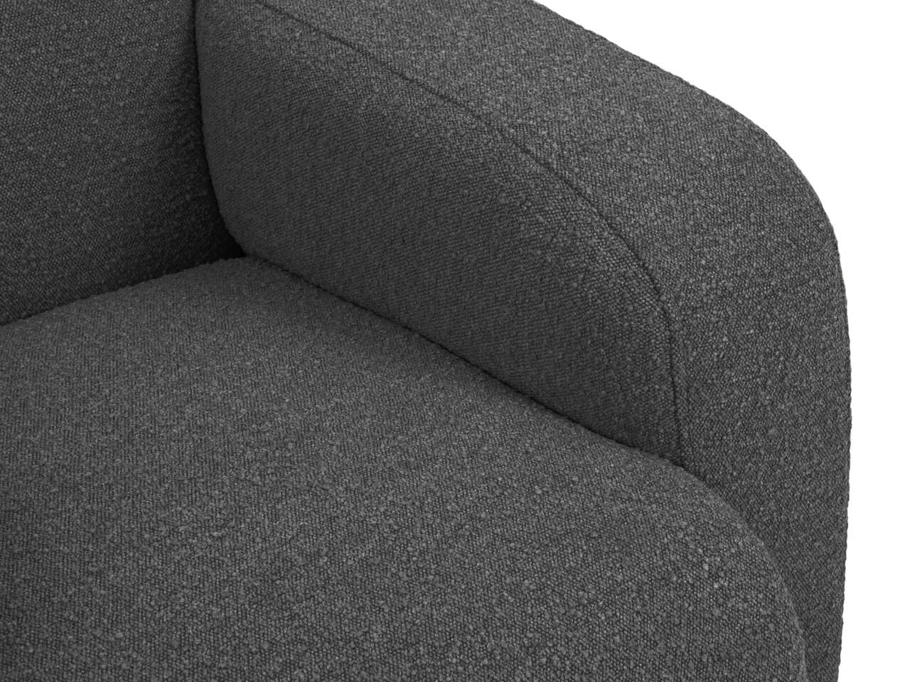 Coltar simetric 5 locuri, Molino-101, Micadoni Home, 252x252x75 cm, tesatura boucle, gri inchis - 1 | YEO