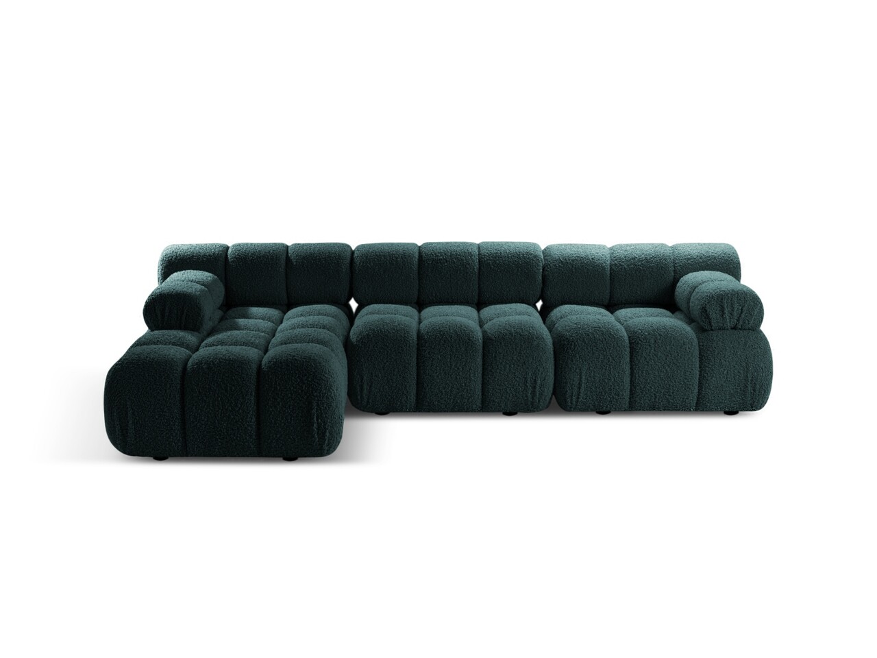 Coltar modular stanga 4 locuri, Bellis-213, Micadoni Home, 282x155x70 cm, tesatura boucle, petrol