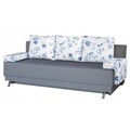 Canapea Extensibila Roma Grey Blue Anemone 205x90x86 cm, cu lada de depozitare